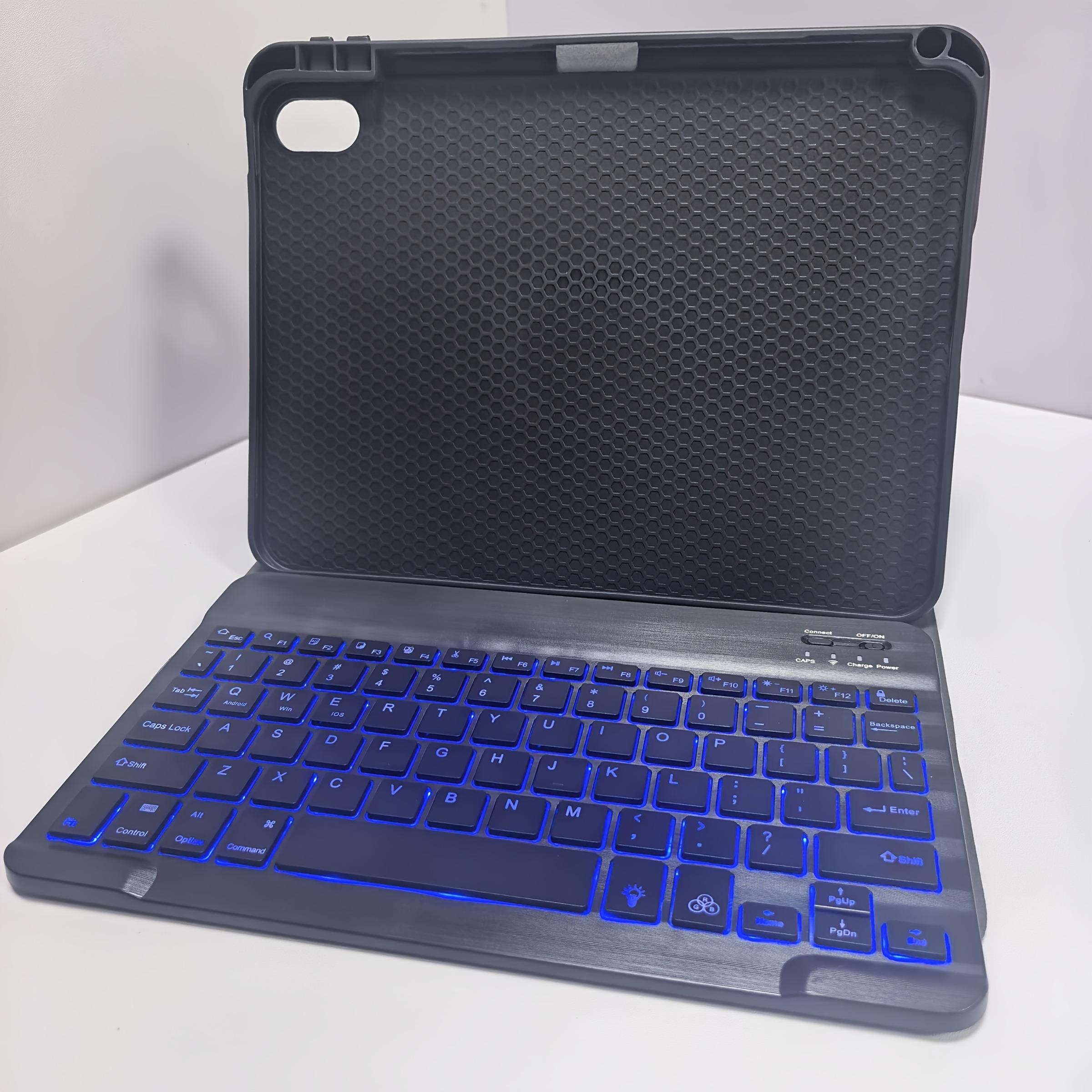 Bluetooth-compatible Keyboard Case for 10th Gen iPad, RGB Backlit Keyboard, Slim Stand Protector, Pen Slot, Shell, Compatible with A16 iPad (2022)