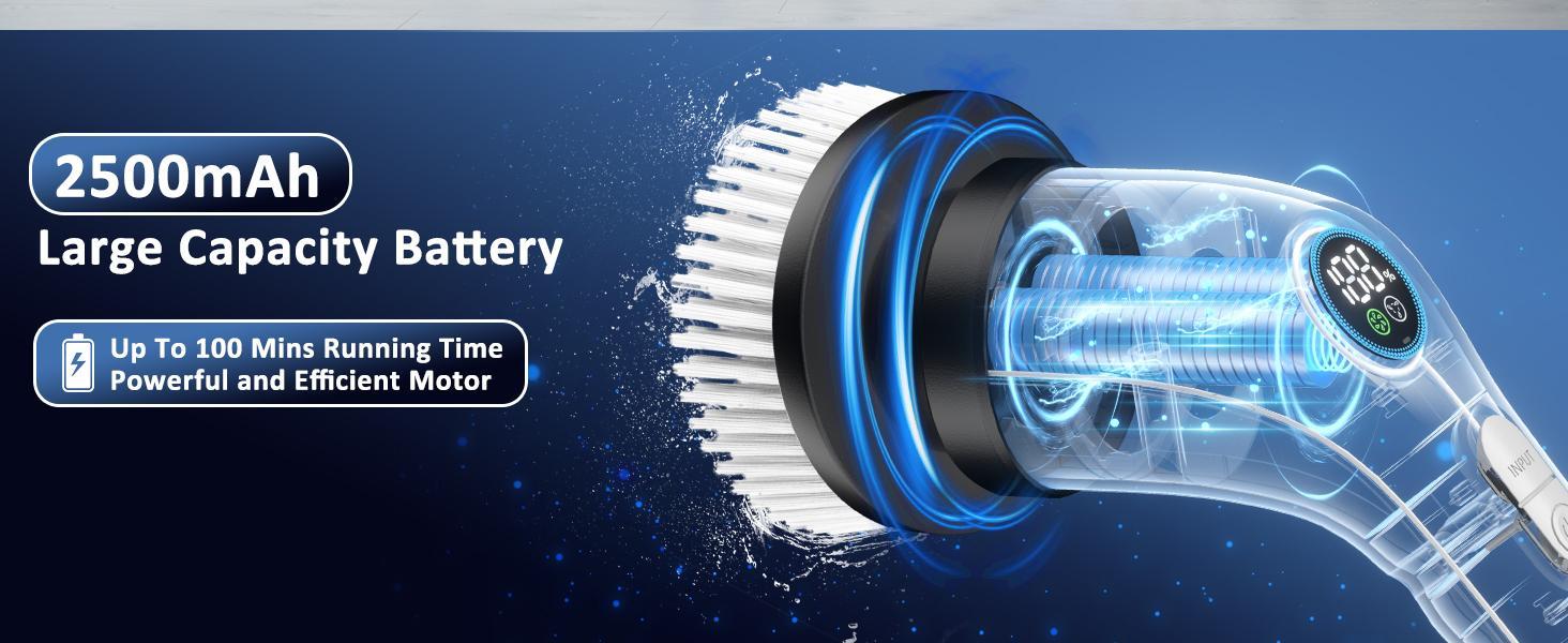 Electric Spin Scrubber, Cordless Shower Scrubber Full-Body IPX7 Waterproof, Electric Cleaning Brush with 7 Replaceable Brush Headsand 3 Adjustable Extension Handle, 2-Speed for Bathroom, Kitchen, Toilet, Window, Pool, OutdoorFun, FathersDayGift Electric Spin Scrubber, Cordless Shower Scrubber Full-Body IPX7 Waterproof, Electric Cleaning Brush with 7 Replaceable Brush Headsand 3 Adjustable Extension Handle, 2-Speed for Bathroom, Kitchen, Toilet, Window, Pool, OutdoorFun, FathersDayGift