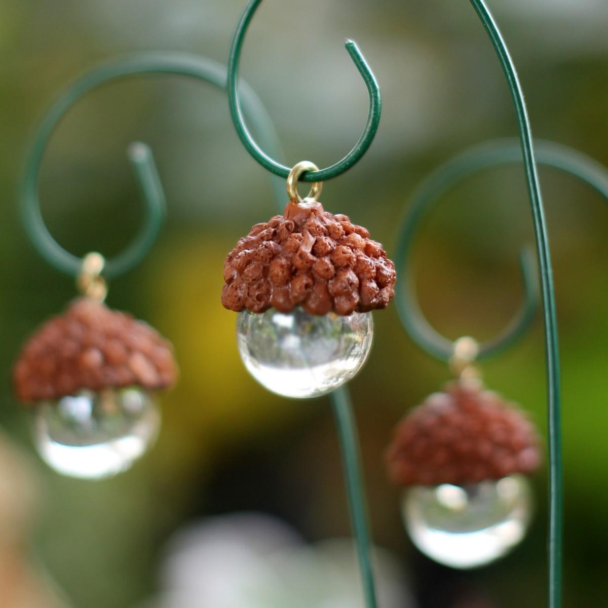 9 Piece Resin Acorn Hanging Decor Set, Fairy Garden Outdoor Decorative Accessories, Miniature Statue Decorations, Micro Landscape, Bonsai Craft Decoration, Garden Sculptures, Home Decor
