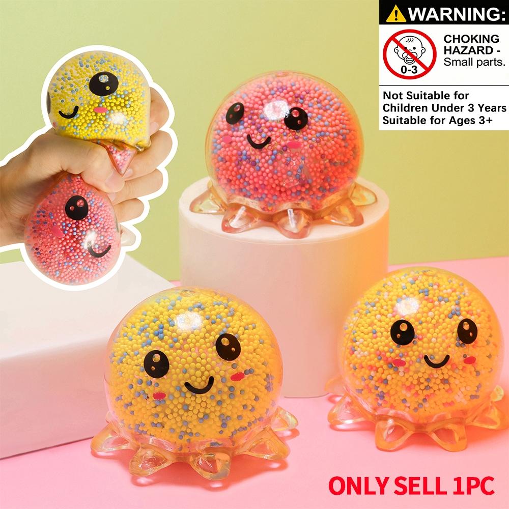 Random Color Octopus Shaped Squeeze Ball, Cute Luminous Squeeze Toy, Stress Relief Toy For Adults, Kawaii Squishies
