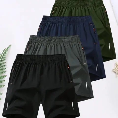 Men's Short Pants Set, 2/4/6 Pieces, Casual Shorts, Workout Exercise Shorts, Fitted Plain Design, Ideal for Running and Fitness, Comfortable Sportswear, Activewear, Menswear #GLOBAL PICKS