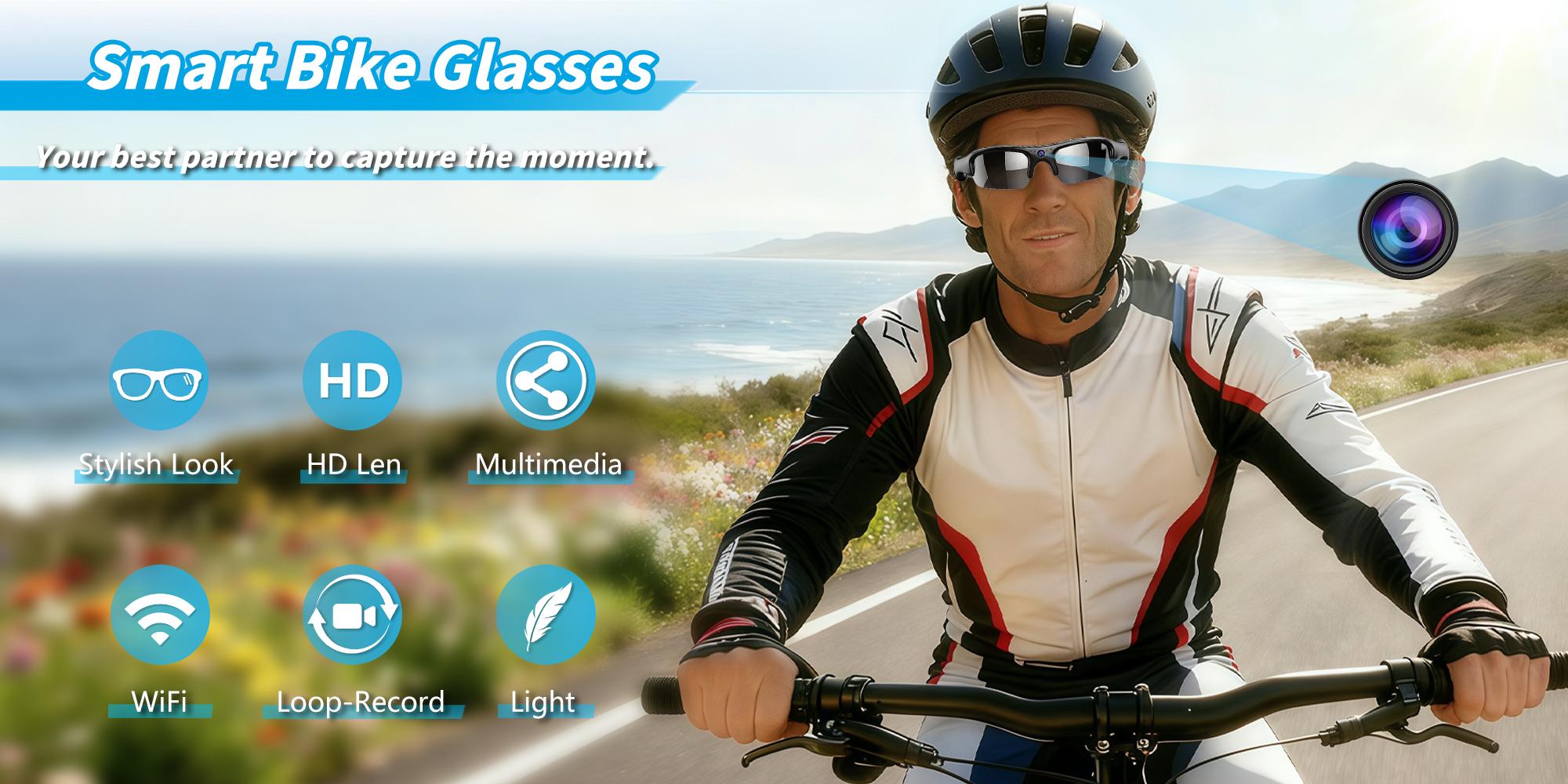 High Definition Video Camera Glasses, Unisex Smart Camouflage Sunglasses, Polarized Lens, Supports Photo/video Recording, Ideal for Outdoor Activities