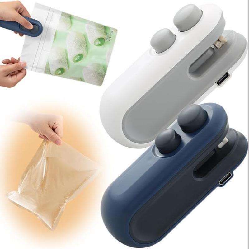 Mini Snack Bag Sealer Machine, Dual-Function USB Rechargeable Heating Sealer, Plastic Electric Heat Sealer, Portable Food Preserver