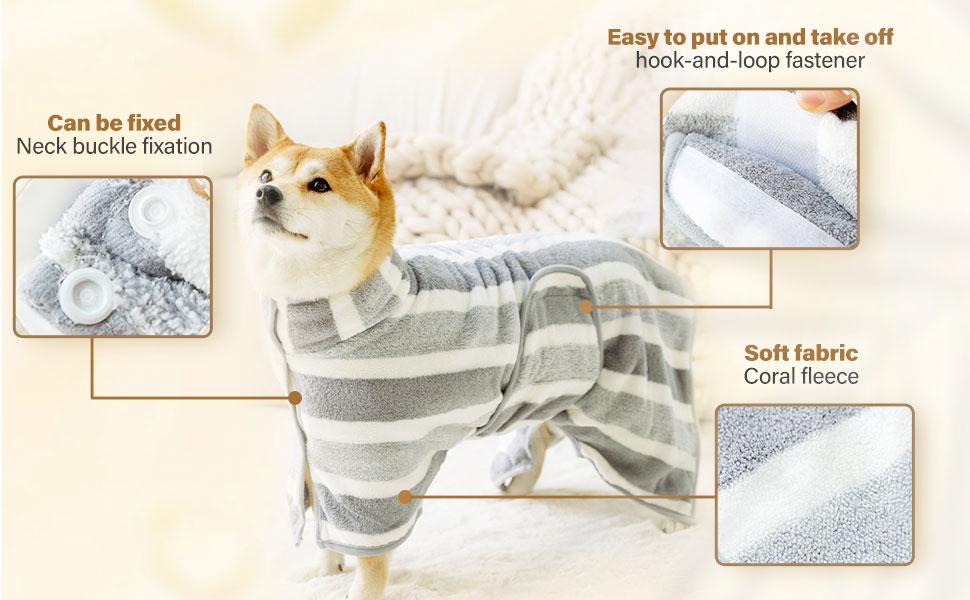 pet bath accessory Two-color dog bathrobe towels in sizes S, M, and L, super absorbent pet bathrobes suitable for small, medium, and large dogs, quick-drying, adjustable design, perfect for pet dogs.