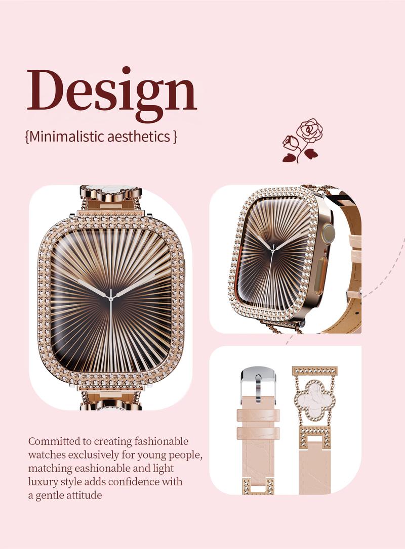 2026 Fashion Diamonds Smart Watch, Perfect Valentine's Day Gift for Men Women, Touch Screen Fitness Watch with DIY Dial, Answer/Make Call/Message, 100+ Sport Modes, Activity Tracker for iPhone Android, Royal Gold