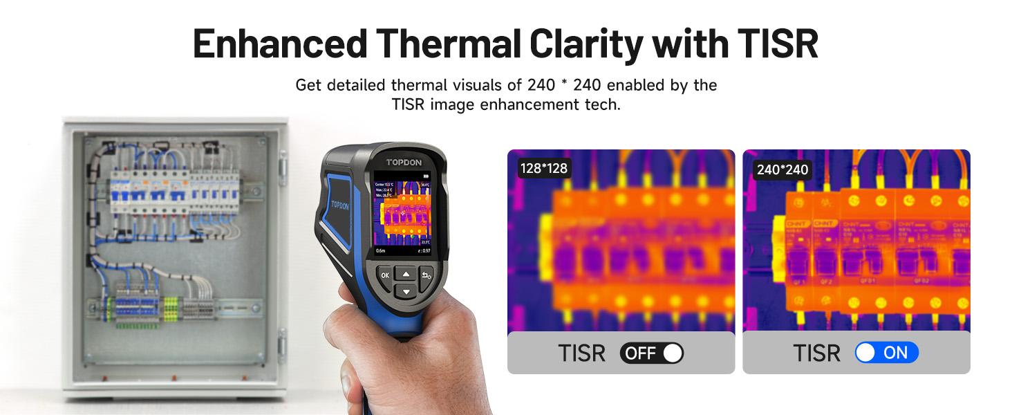 TOPDON TC004 Mini Handheld Thermal Imaging Camera, 240 x 240 TISR Resolution, -4°F to 842°F, 15-Hour Battery Life, 128 x 128 IR Resolution, 25Hz Infrared Camera