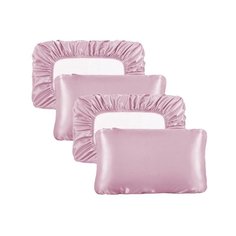 Solid Color Satin Pillowcase, Soft Pillow Cover, Pillow Protector for Home Bedroom & Travel, Bedding Supplies