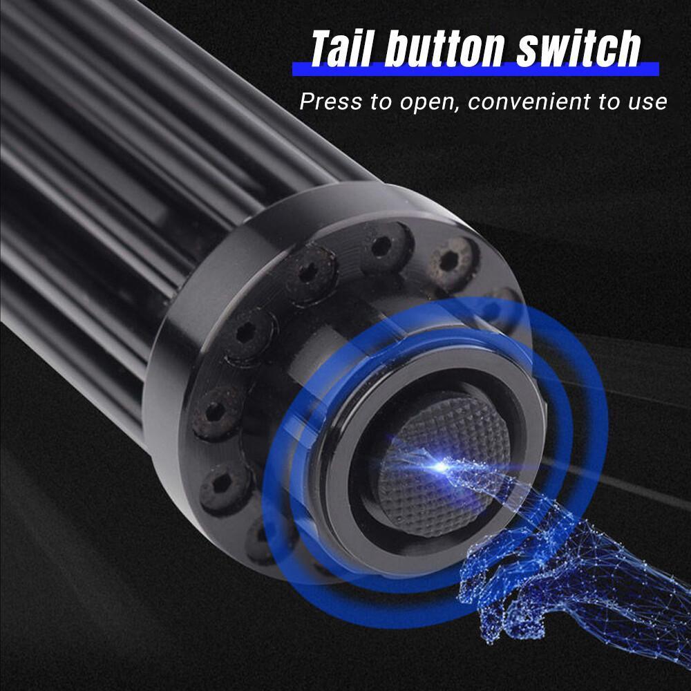 【Back To School Gift】Portable Rechargeable Blue Laser Pointer Pen, Unisex Metal Handheld Outdoor Light with 5 Pattern Heads, Battery Charger for Teachers, Tools and Gadgets Cool Gadgets