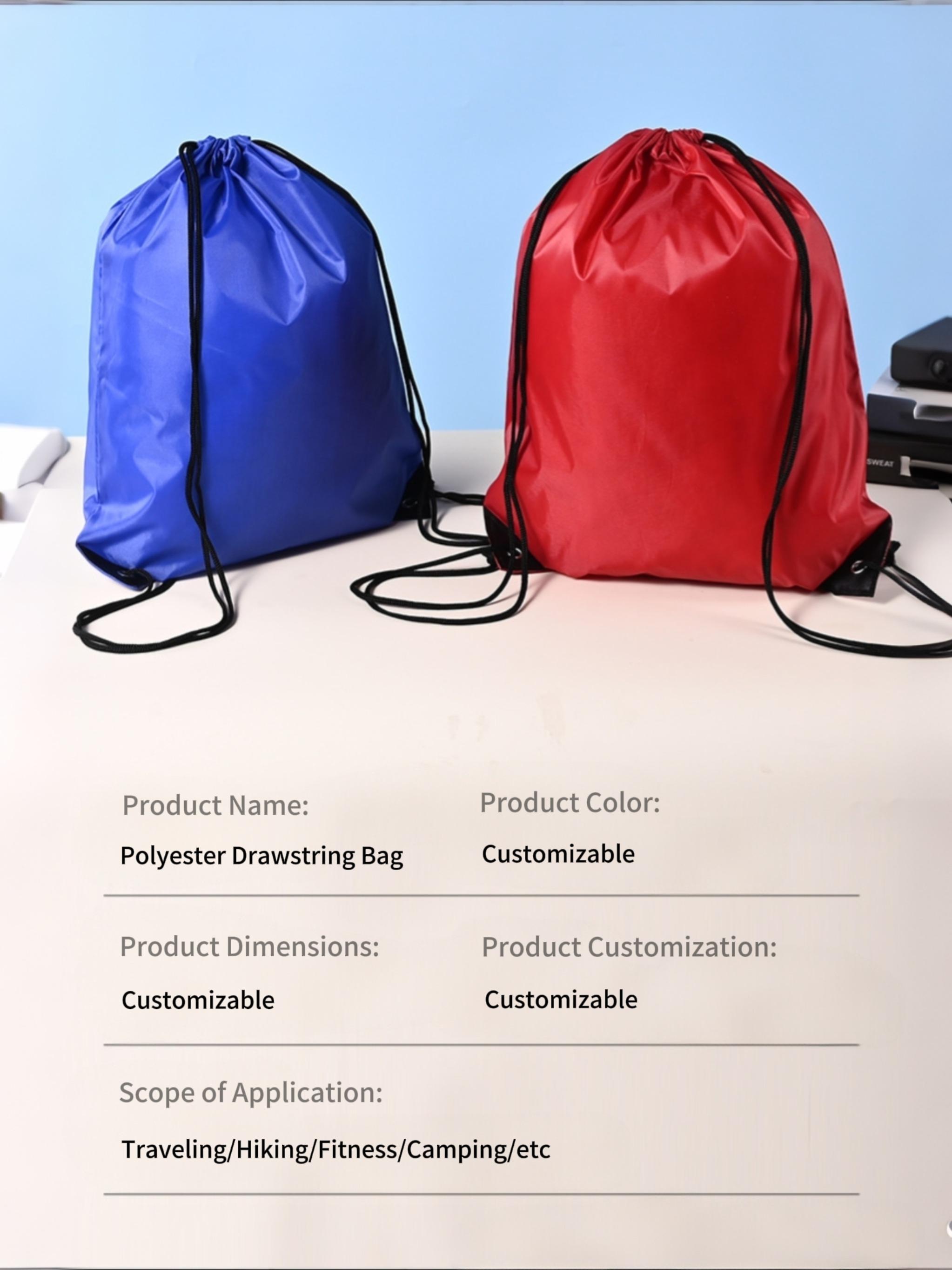 Customizable 210D Polyester Drawstring Bag, Oxford Cloth Backpack, Sporty Shoulder Bag, Ready Stock, Pull Cord Design