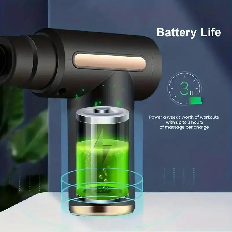 Portable Mini Massage Gun , Full Body Use, USB, Fragrance-Free, Youth Green Handheld Electric Fascia Massager gifts boyfriend Therapy Comfort Black