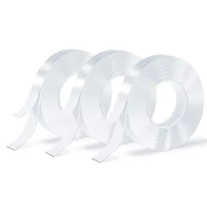 3 Rolls Double Sided Tape, Nano Tape, Transparent Adhesive Tape, Traceless Adhesive Tape, Removable, Washable, , Suitable for Carpets, Photo Walls, 9.85  Per Roll