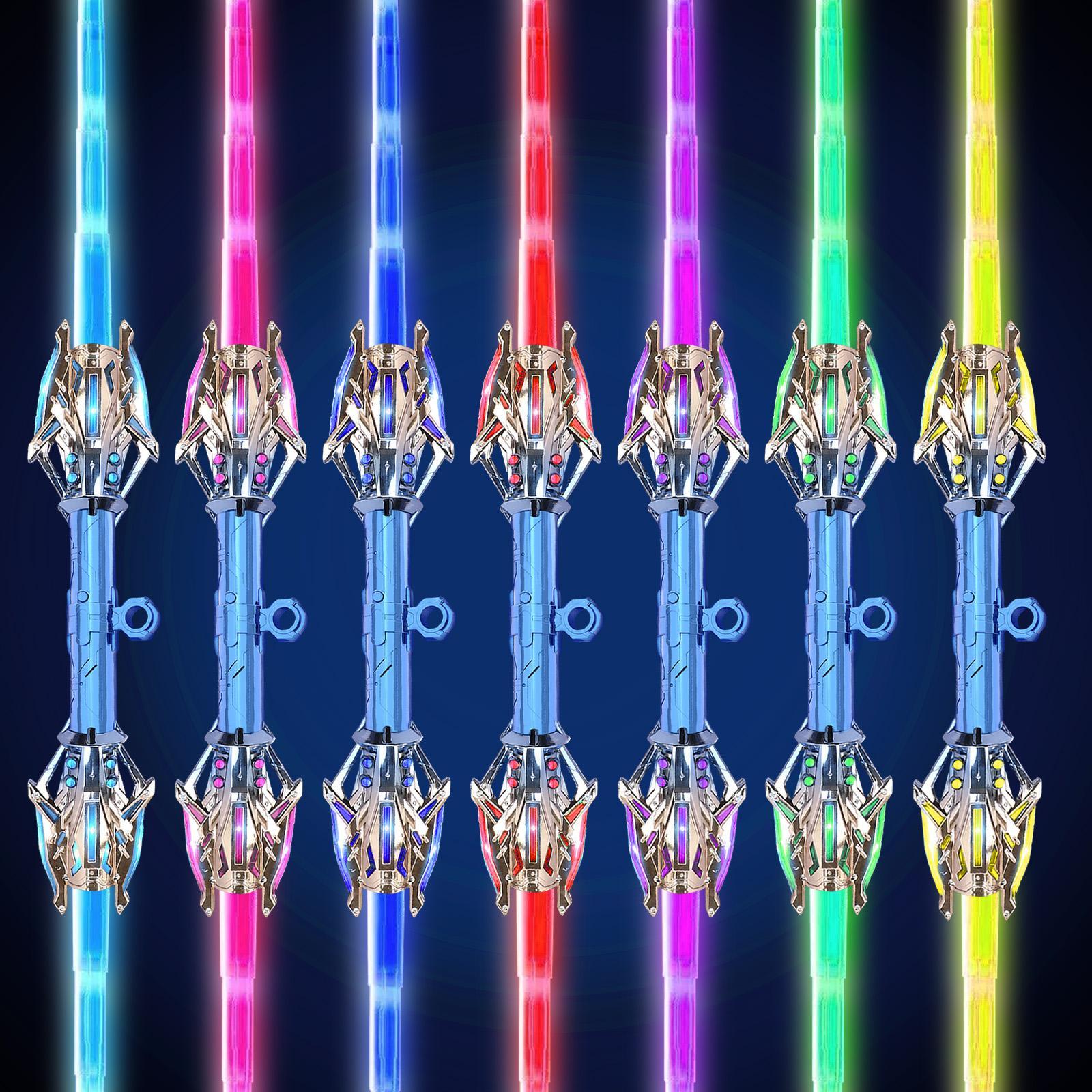 Double Bladed Lightsaber - Premium Alloy Extendable Hilt, RGB Lights, USB Rechargeable Battery, Spin Design, Realistic Sound, LED Sword for Ages 8+, Outdoor Night Activities, Party Decor