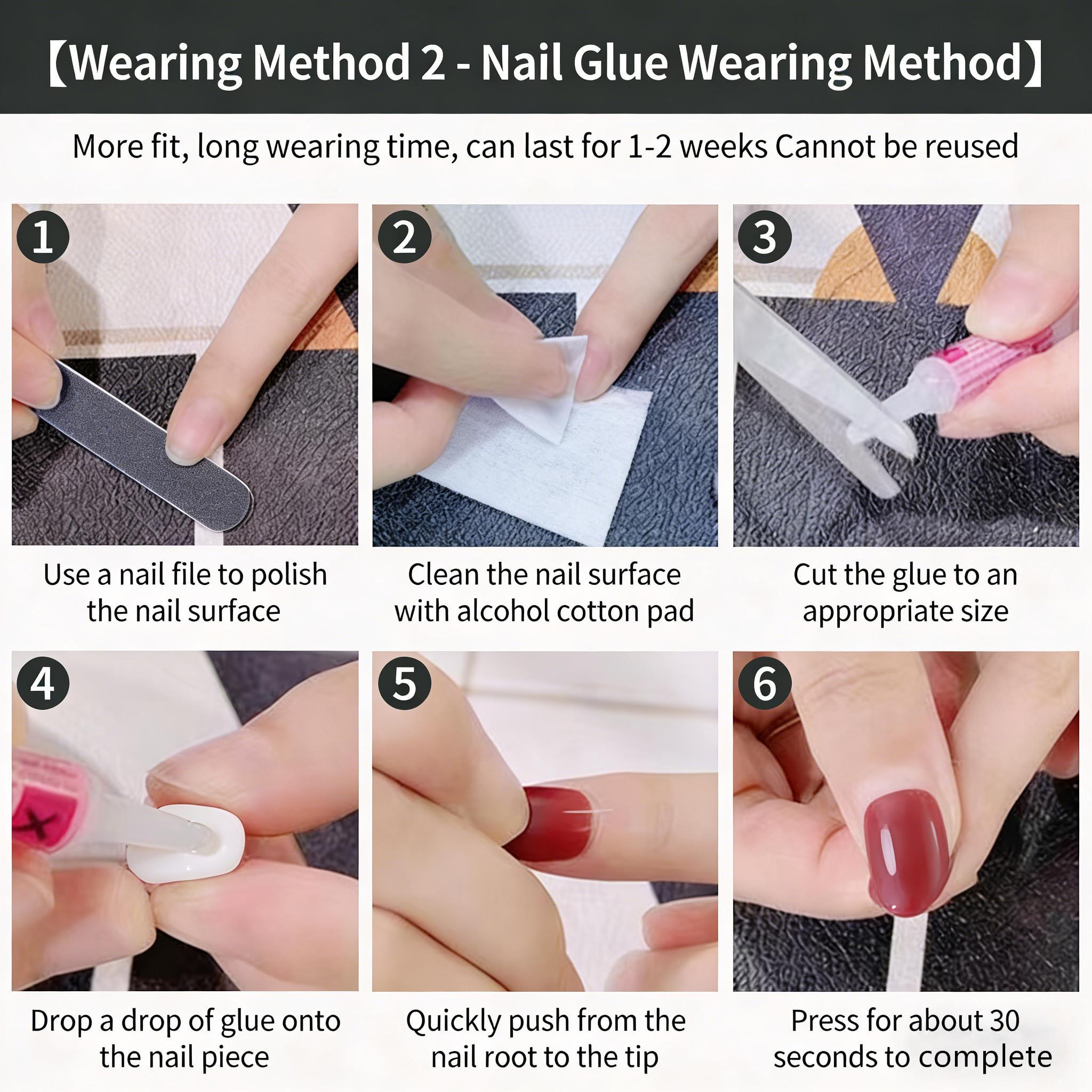 Fashionable hot girl wears removable nail stickers repeatedly