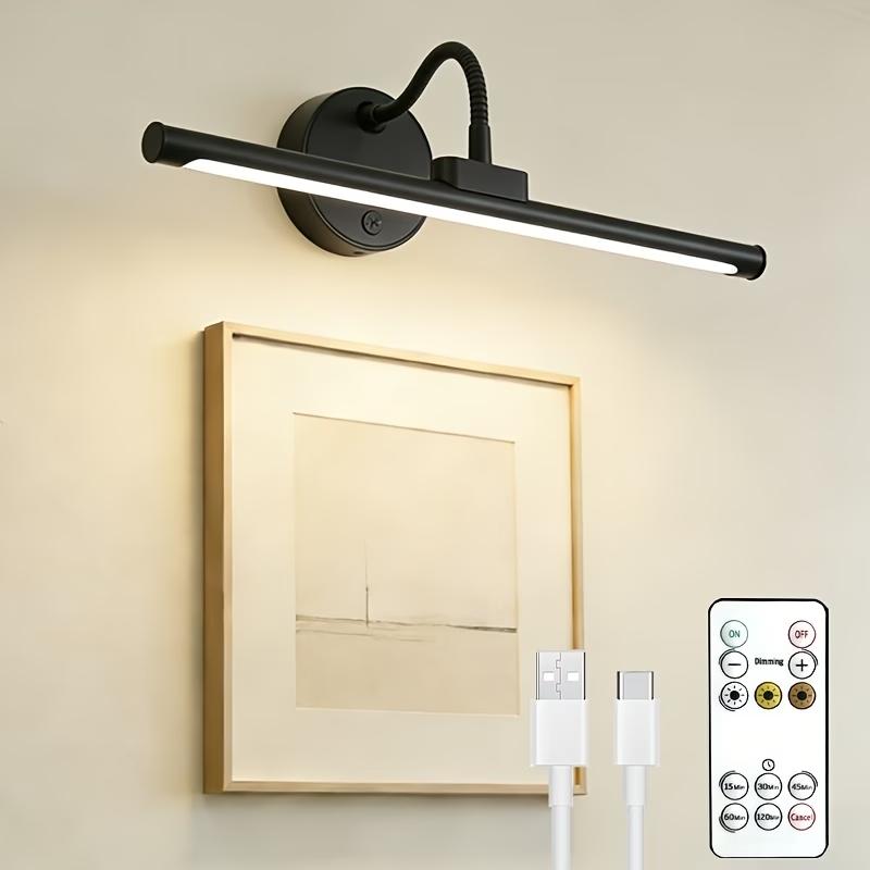 Control Ambient Dimmable LED Wall Lamp with Timer & Rechargeable Suitable for Gallery Lighting, Color-Changing Night Light, Plug-and-Play Semi-Recessed Installation for, Plastic Housing, Lighting Fixture