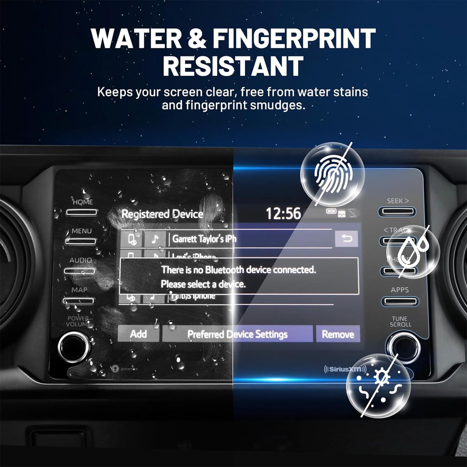 Canvcle 2PCS Tacoma Screen Protector for 2020-2023 Toyota Tacoma(SR5/TRD Sport/TRD Off-Road/Trail Special Edition/TRD Pro/Limited) 8-inch Touch Screen Tempered Glass Protective Anti-Glare