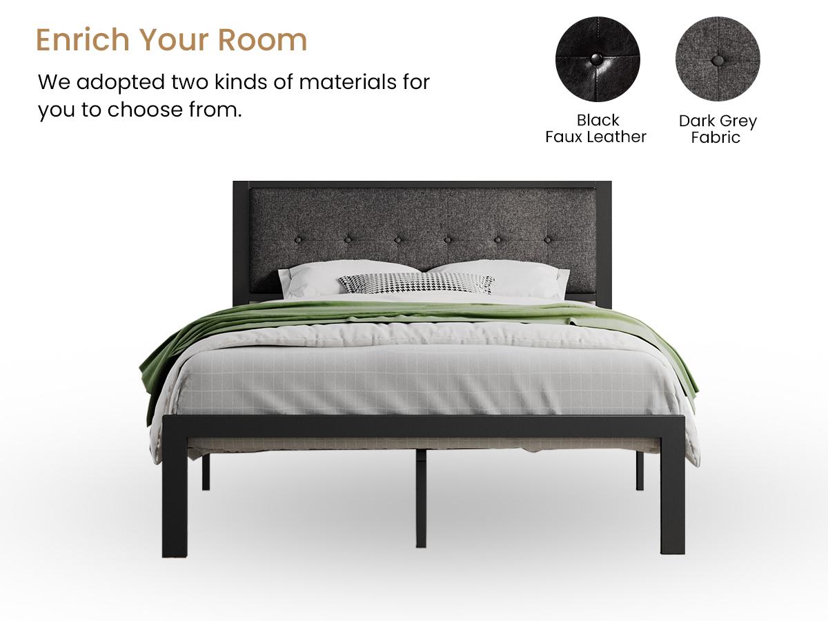 SHA CERLIN Metal Upholstered Platform Bed Frame with Headboard of Button Tufted Linen Fabric /Faux Leather,【Frame Only No Mattress】Twin/Full/Queen/King Size, Iron Slats Support, No Box Spring Needed#ChristmasGifts#TikTokShopBlackFriday SHA CERLIN Metal Upholstered Platform Bed Frame with Headboard of Button Tufted Linen Fabric /Faux Leather,【Frame Only No Mattress】Twin/Full/Queen/King Size, Iron Slats Support, No Box Spring Needed#ChristmasGifts#TikTokShopBlackFriday