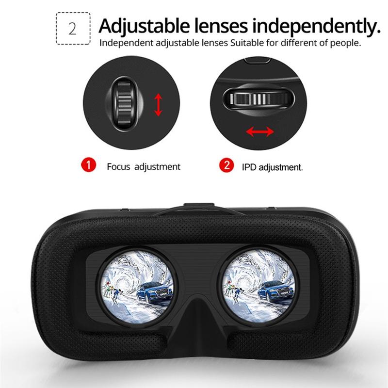 VR Glasses, 3D Virtual Reality Glasses, Head-mounted Adjustable Lens VR Glasses, Mobile Phone VR Goggles, Headset Helmet for iPhone Android Smartphone, VR Headsets