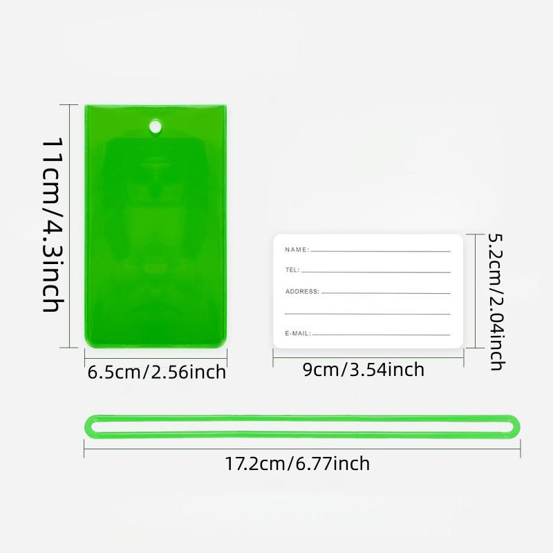 5/10pcs Colorful PVC Luggage Tags, Waterproof Anti-Loss Name Plates, Traveling Essentials, Luggage ID Labels, Shipping Identification