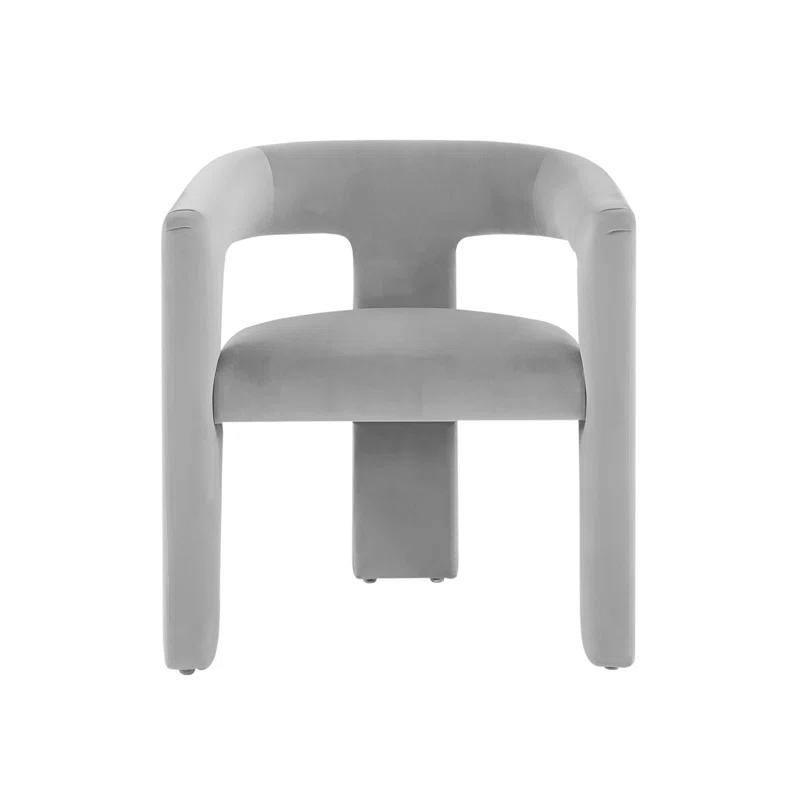 【Set of 2]】[Springtok Deal]Ebello Morden Barrel Beige Accent Chair Velvet Upholstered Barrel Dining Chair With A Curved Backrest And Armrests Accent Chair For Living Room