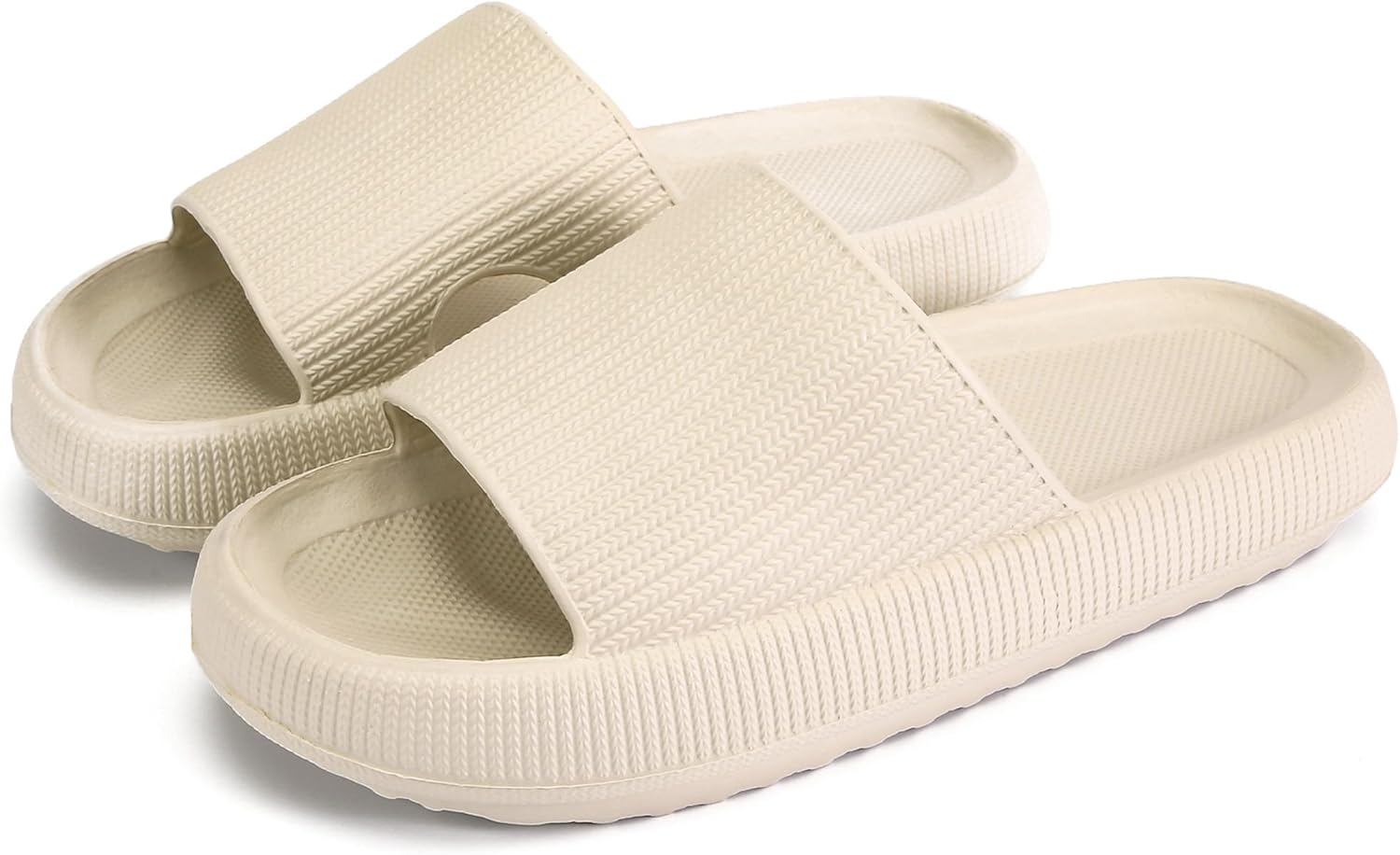 Women and Men, Pillow House Slippers Shower Shoes Indoor Slides Bathroom Sandals, Ultimate Comfort, Lightweight, Thick Sole, Non-Slip, Easy to Clean