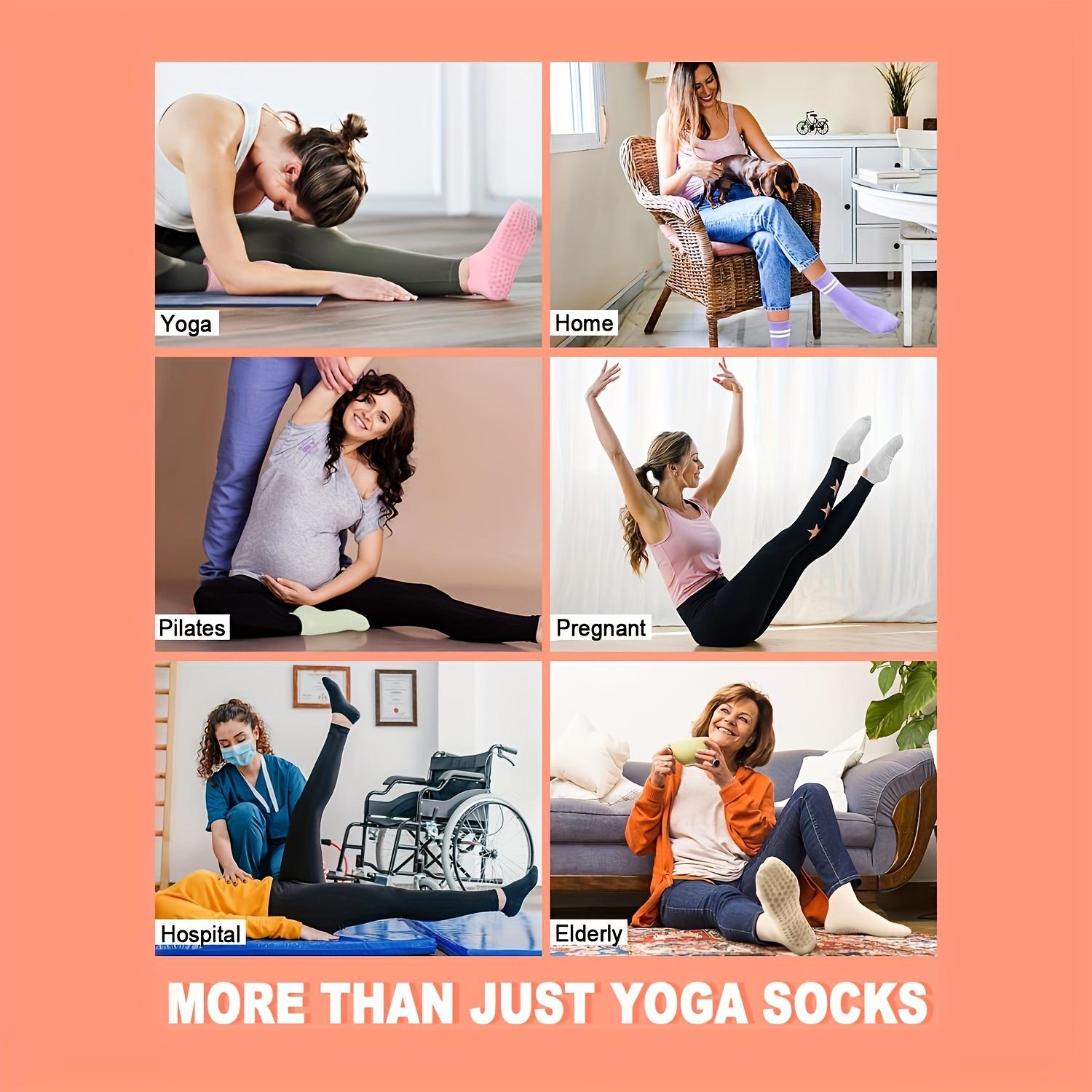 Women's Non-Slip Pilates Socks with Pads, Barefoot Fitness Yoga Socks, Better Grip & Comfort, Suitable for Gym & Home Workouts, Padded Socks, Anti Slip Socks
