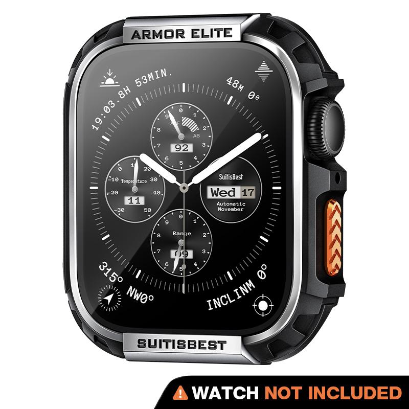 ArmorElite Case for Apple Watch Series 11 10 49mm 46mm 45mm 44mm with Screen Protector, Shockproof Protective Case Cover Bumper for iWatch Series 11 10 9 8 7 6 5 4 SE