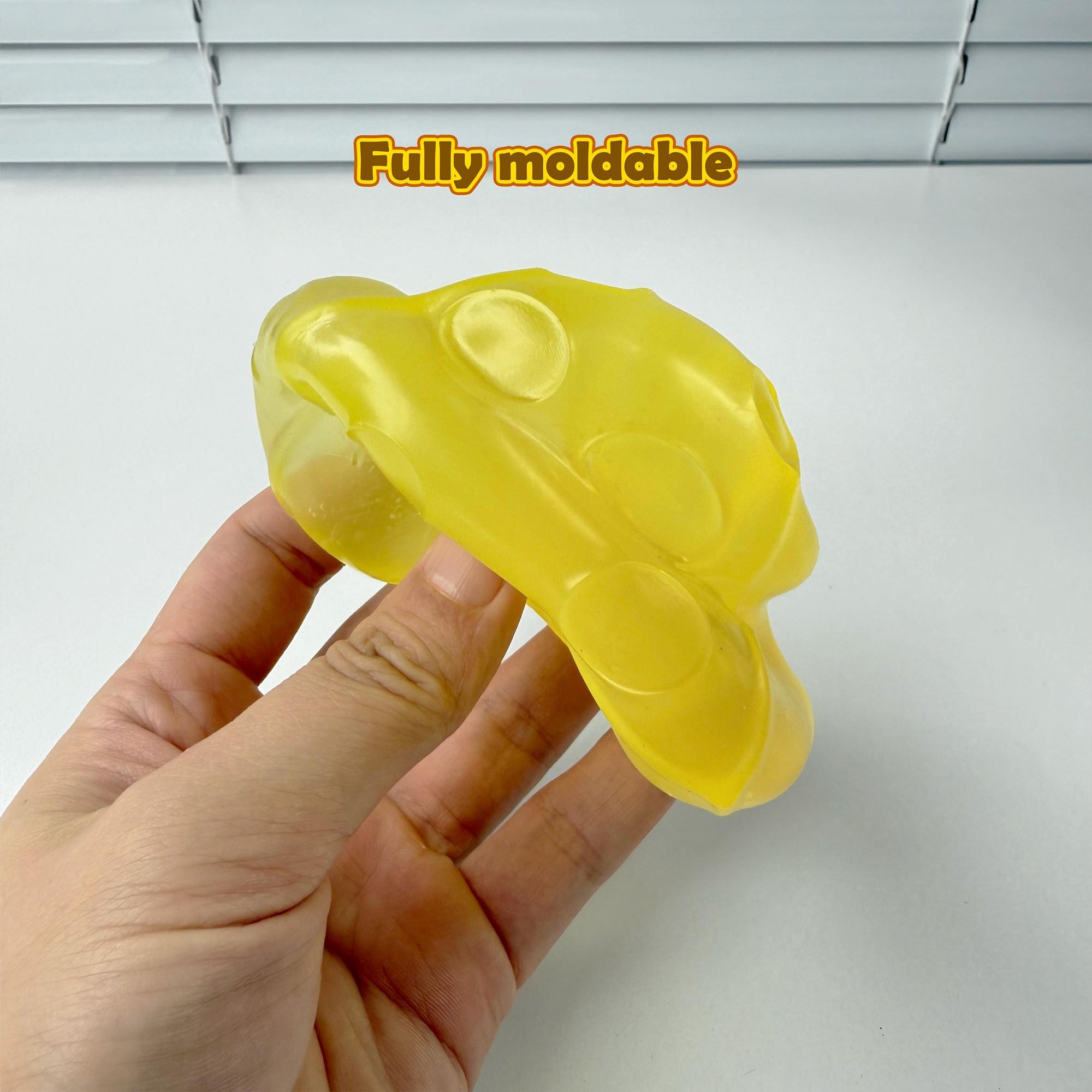 Moldable Squishy Cheese Block,Finger Sucking Cheese Stress Relief Toy, Non‑rebounding, shapeable Unisex Gift, Perfect for Relaxation and Fun, Ideal Present, Stress Relief Fidget, Stress Relief Squishies