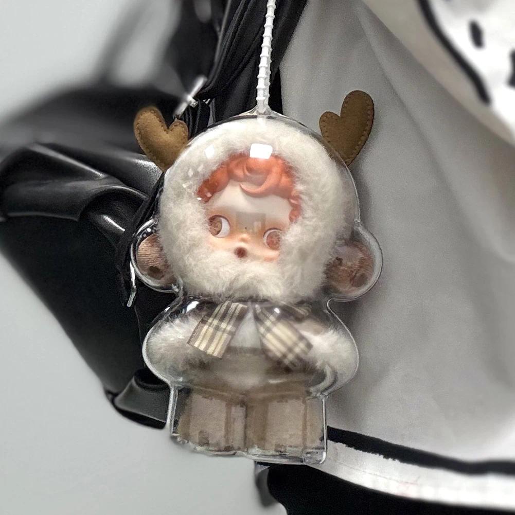 Skull Panda 1PC Protective Acrylic Storage Case for Plush Dolls Display Bag No Doll Transparent Portable Organizer Box