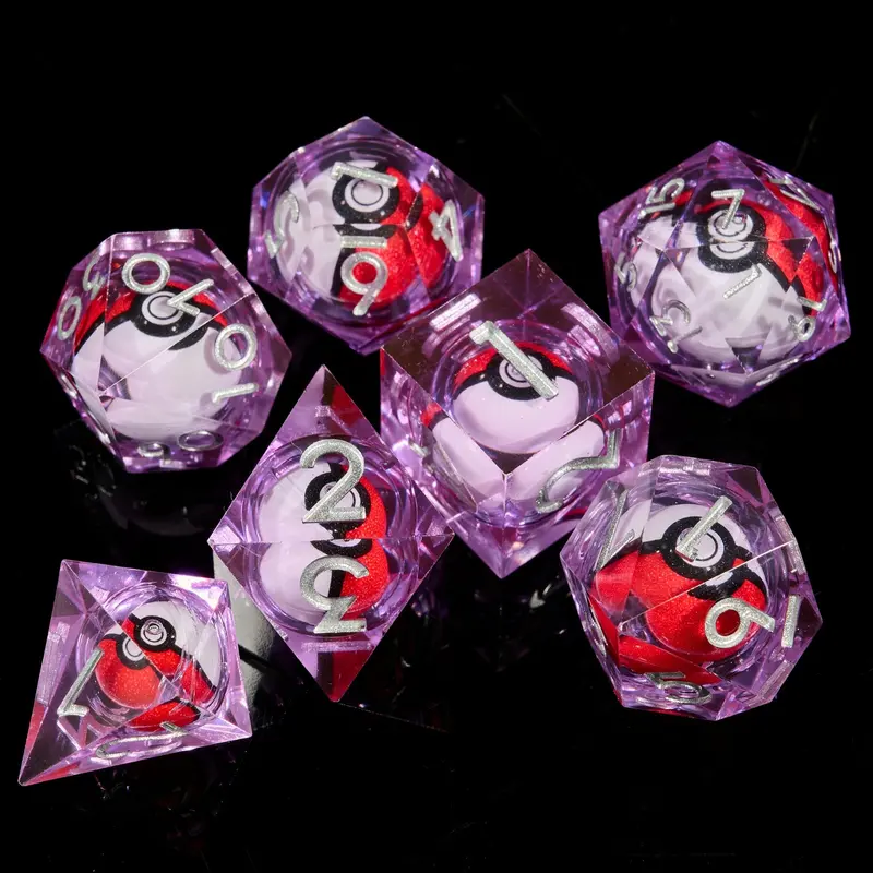 Rotating Eye Dnd Dice Set, 7 Piece Liquid Core Polyhedral Dice Game for Dungeons & Dragons Rpg, Resin Sharp Edge D&d Dice Rotating Eye Dnd Dice Set, 7 Piece Liquid Core Polyhedral Dice Game for Dungeons & Dragons Rpg, Resin Sharp Edge D&d Dice