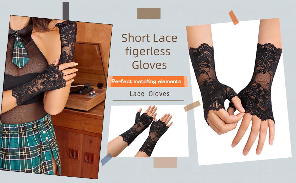 Avidlove Women Short Lace Gloves Fingerless Bridal Wrist Glove Opera Evening Wedding Tea Party Prom Cosplay Gothic Clothes Avidlove Women Short Lace Gloves Fingerless Bridal Wrist Glove Opera Evening Wedding Tea Party Prom Cosplay Gothic Clothes