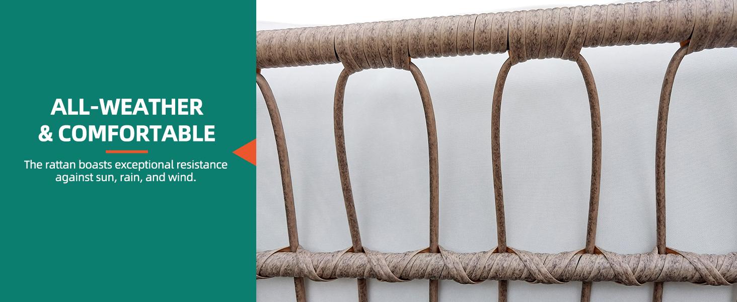 YITAHOME Patio Furniture Set, 3 Pieces Outdoor Wicker Rattan L-Shaped Sectional Sofa Set, Detachable Lounger with Cushions and Coffee Table for Backyard, Porch, Balcony - Beige YITAHOME Patio Furniture Set, 3 Pieces Outdoor Wicker Rattan L-Shaped Sectional Sofa Set, Detachable Lounger with Cushions and Coffee Table for Backyard, Porch, Balcony - Beige