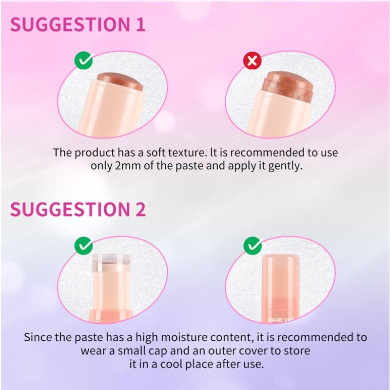 PAGE VINE Popular Water Gloss Jelly Highlight Eyeshadow Stick Super Shiny Multi-color Eyeshadow Highlight Stick Makeup