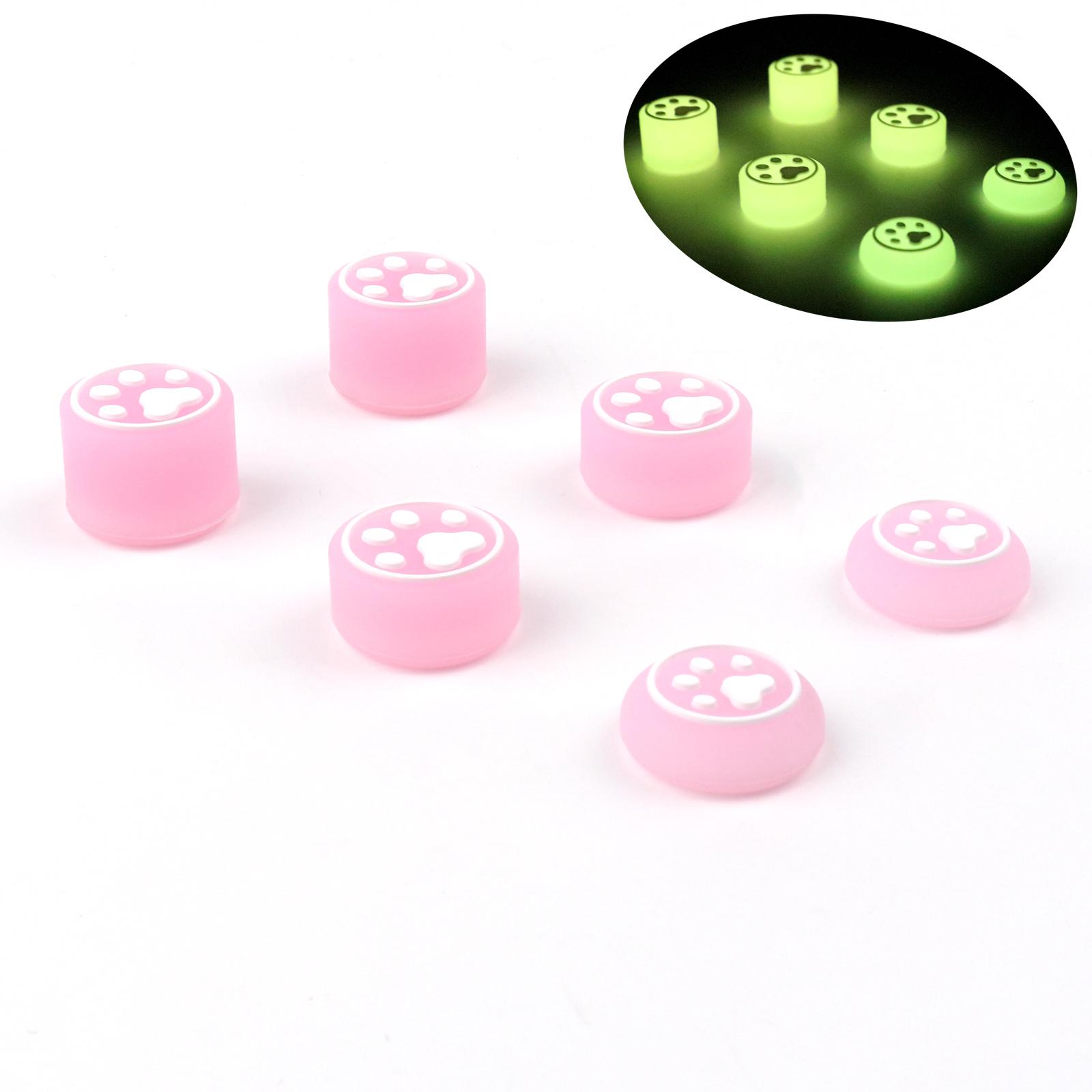 6pcs Glow in Dark Silicone Thumb Stick Grip Caps For Switch 2 PS4 PS5 Xbox Switch Pro Luminous Gamepad Joystick Grip Protector