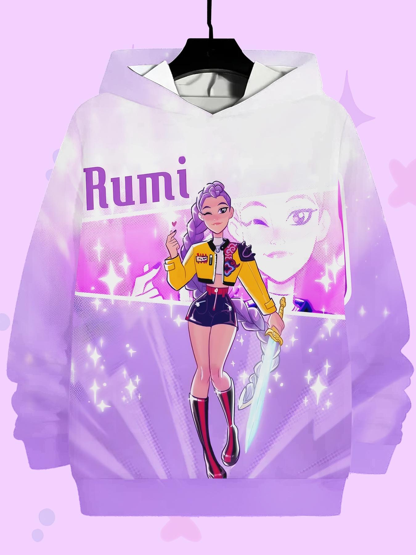 Starlight Rumi Functional Girls Hoodie, Cute Anime Style, Casual Fall & Winter Fashion, All over Print, Unisex Youthwear