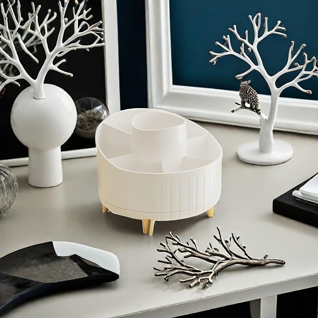 Rotating Storage Box, Bathroom Organizer, Cosmetic Holder, Beauty Supplies Organizer, Stationery Container, Desk Organizer, Rotating Tray, Bath Accessories