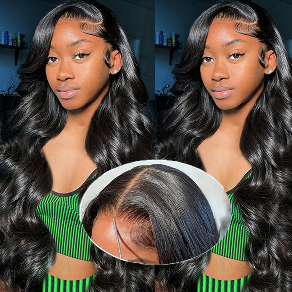 13x4 Glueless Wigs Body Wave Human Hair Wigs Pre Plucked Pre Cut Ready To Go 6x4 Lace Closure Wigs Ready to Wear Wave Lace Front Human Hair Wig For Women 180% Density