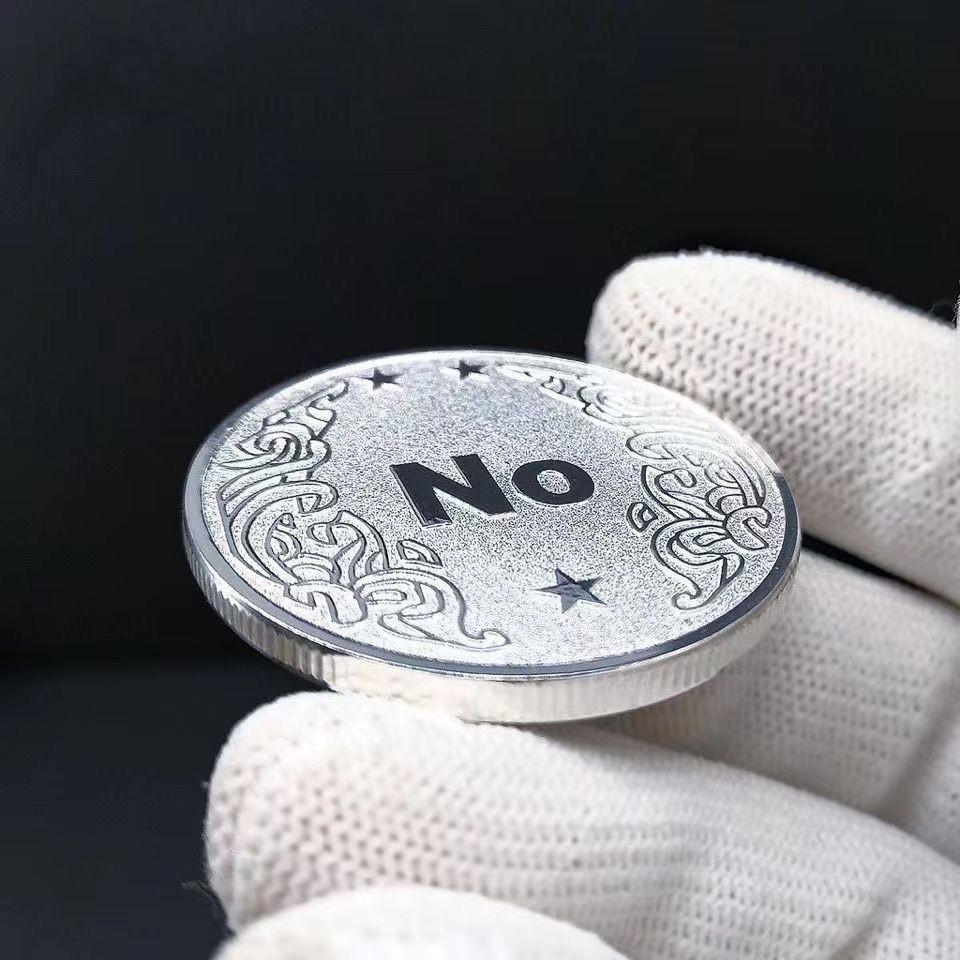 2 New Yes or No Decision Coins, Alloy Material, Lucky Wish Coin, Creative Gift Memorial Coin, Unique High-End Gift