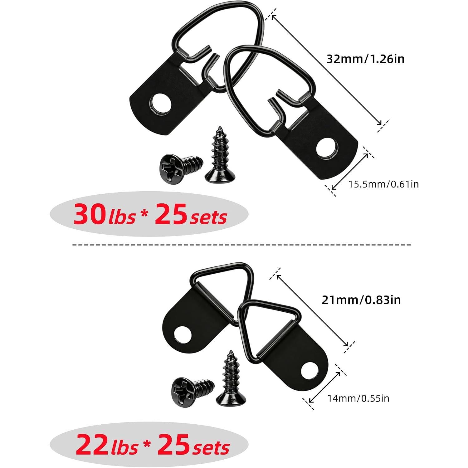 251 count Picture  Kit, -Size Heavy Duty Picture  Hardware | 50 Sawtooth Picture Hangers + 50 D Rings + 150 Screws + , Wall  Kit for Artwork Frame Canvas Mirror Clock