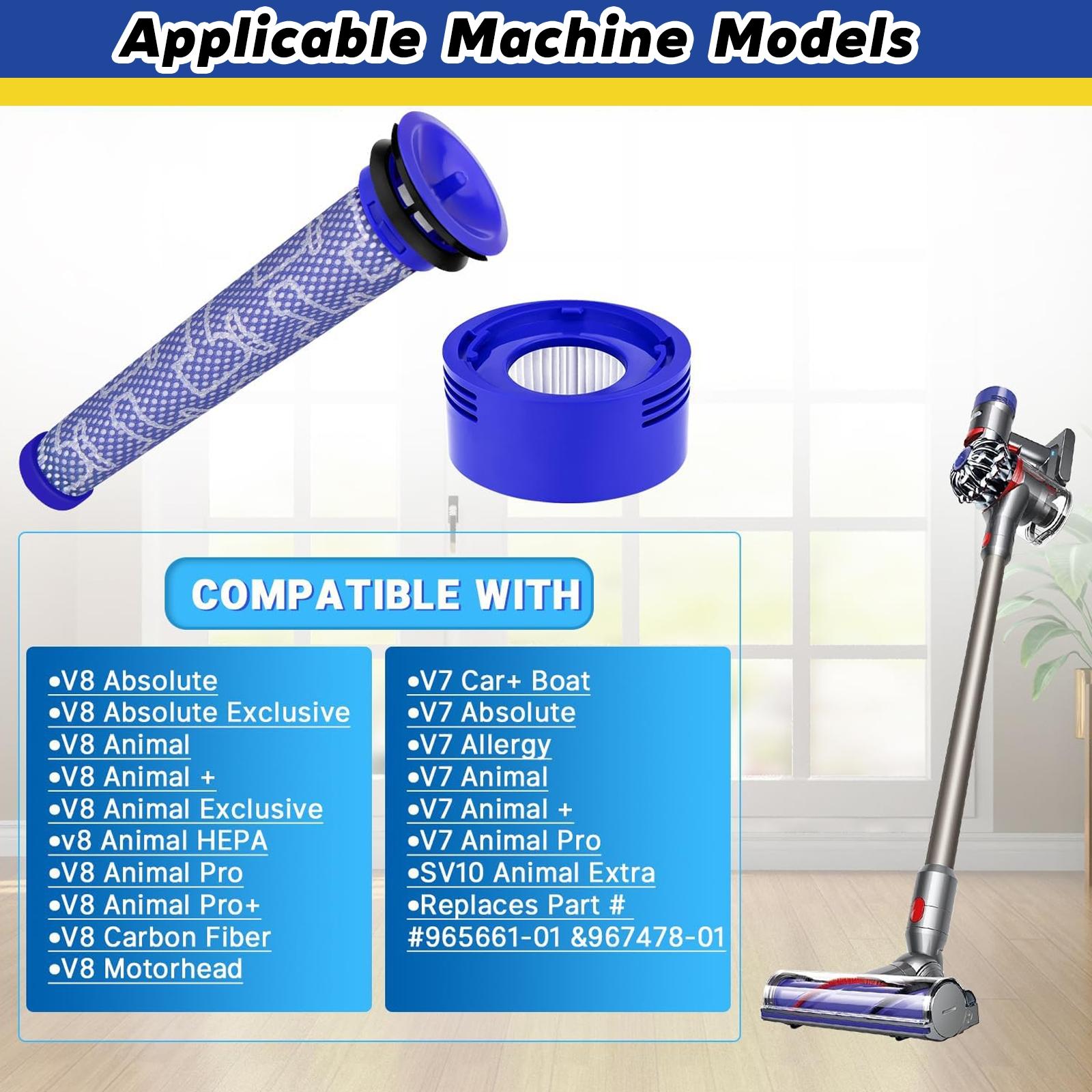 Dyson V7/v8 Vacuum Cleaner Replacement Parts Set, Hepa Filter & Pre/post Filters Compatible with Animal/absolute Models