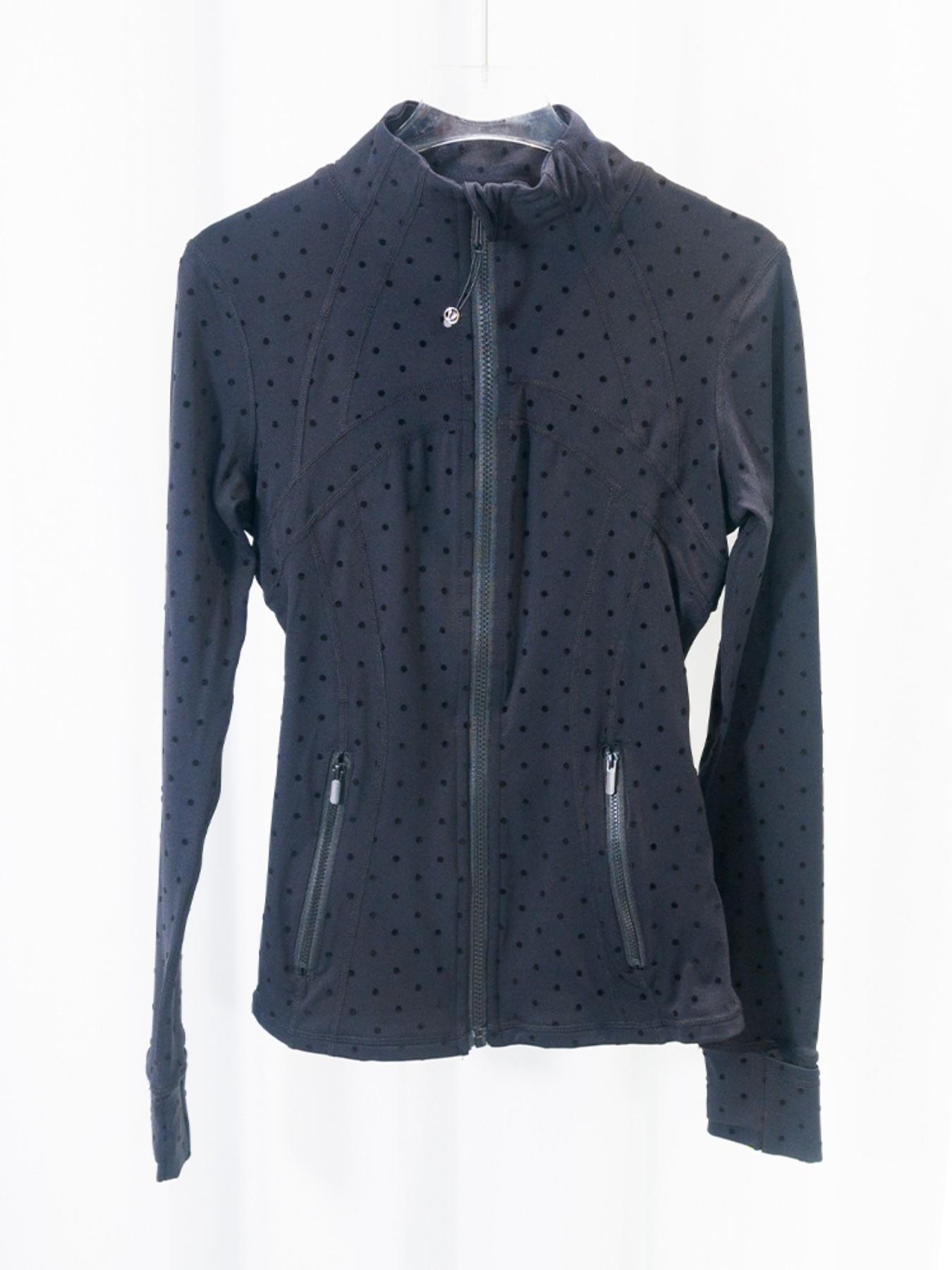 New Plush Polka Dot Jacket, Slim Fit Stand Collar Long Sleeve Sport Coat, Stylish Quick-Dry Breathable Outerwear