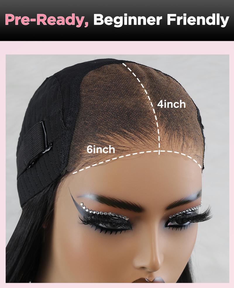 Simidola Put On Go Pre Bleached Knots 7x5 Glueless with Drawstring Kinky Curly 4x6 Glueless HD Closure Lace Wig Ready To Go Human Hair Wig For Women Pre Plucked 200% Density