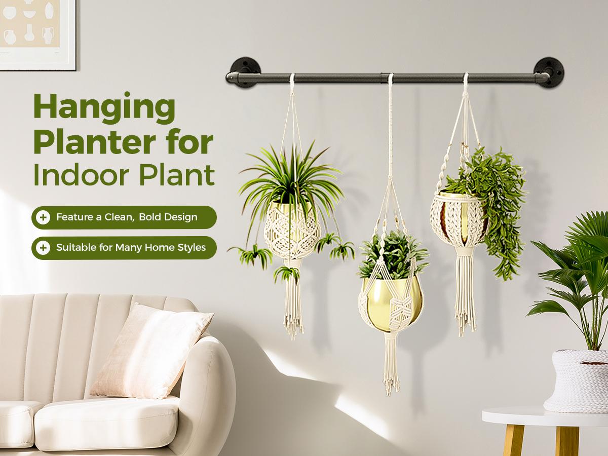 Bamworld Hanging Planters for Indoor Plants Plant Hanger Indoor Hanging Plant Holder Window Plant Shelves Metal Rod(Pot&Plant Not Included) 36.2in Indoor, Outdoor Christmas Decorations Bamworld Hanging Planters for Indoor Plants Plant Hanger Indoor Hanging Plant Holder Window Plant Shelves Metal Rod(Pot&Plant Not Included) 36.2in Indoor, Outdoor Christmas Decorations