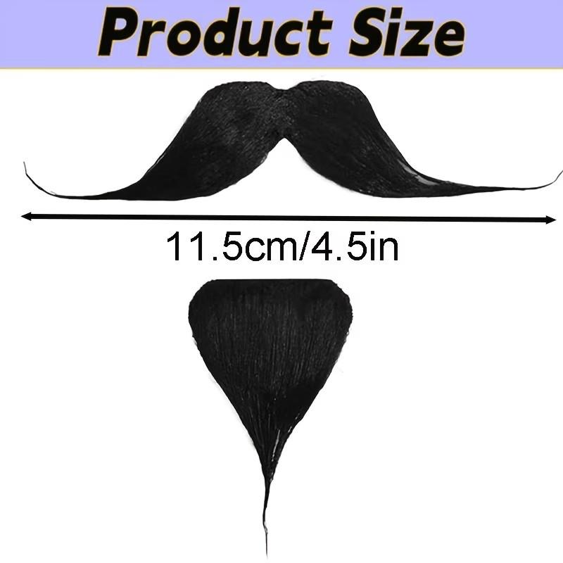 2-Pack Fake Mustache and Beard, Sticky Mustache for Creepy Halloween Costume and Party Accessories, Perfect for Elderly Makeup