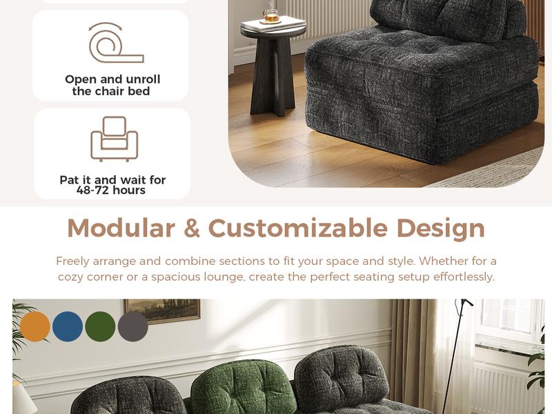 Dowinx Folding Sofa Bed with Pillow, Small Convertible Comfy Couch Bed for Adults Home Lounge and Gaming, Modern Comfortable Design for Apartment Living Room Bedroom, Smooth Velvet