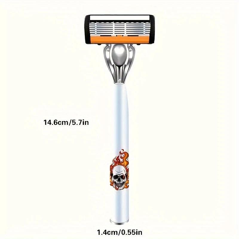 Manual Shaving Razor Set with Blade Holder, Anti-Cut Handle, Professional Sharp Blades, Daily Care Tool for Men, Suitable for All Ages