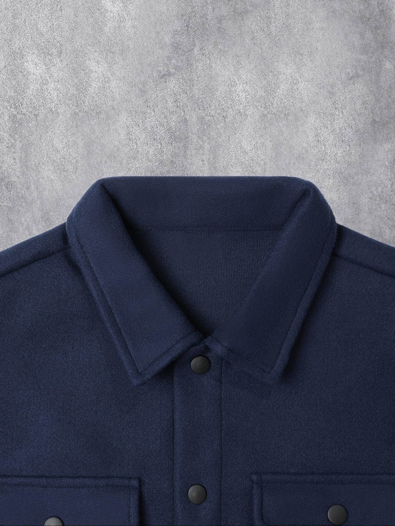 Men's Simple Woolen Jacket Coat, Fashion Casual Fitted Design, Suitable for Work or Outing, Lightweight Outerwear, Enhance Your Wardrobe Taste