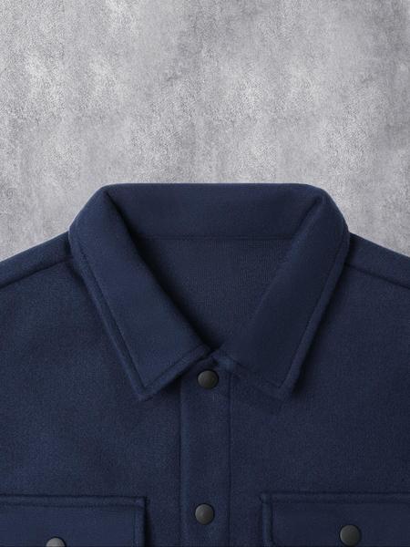 Men's Simple Woolen Jacket Coat, Fashion Casual Fitted Design, Suitable for Work or Outing, Lightweight Outerwear, Enhance Your Wardrobe Taste