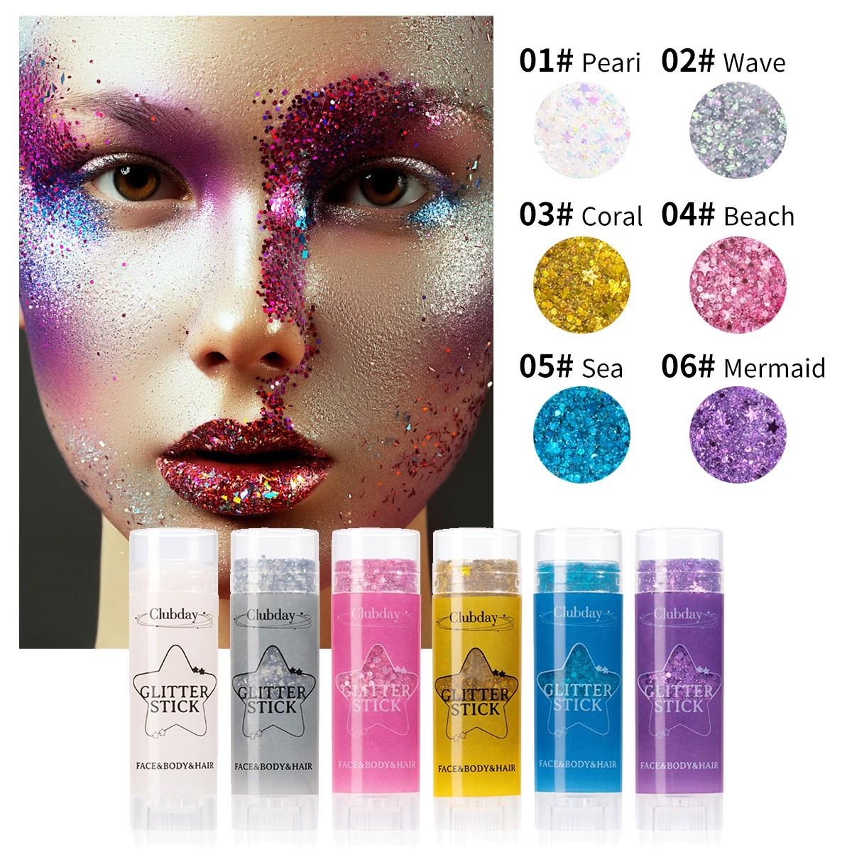 Shimmer Eye Shadow Stick, Bright Lip Gloss & Body Art, Perfect for Festive Makeup, Glittery Finish, Vibrant Colors, Essential Beauty Tool