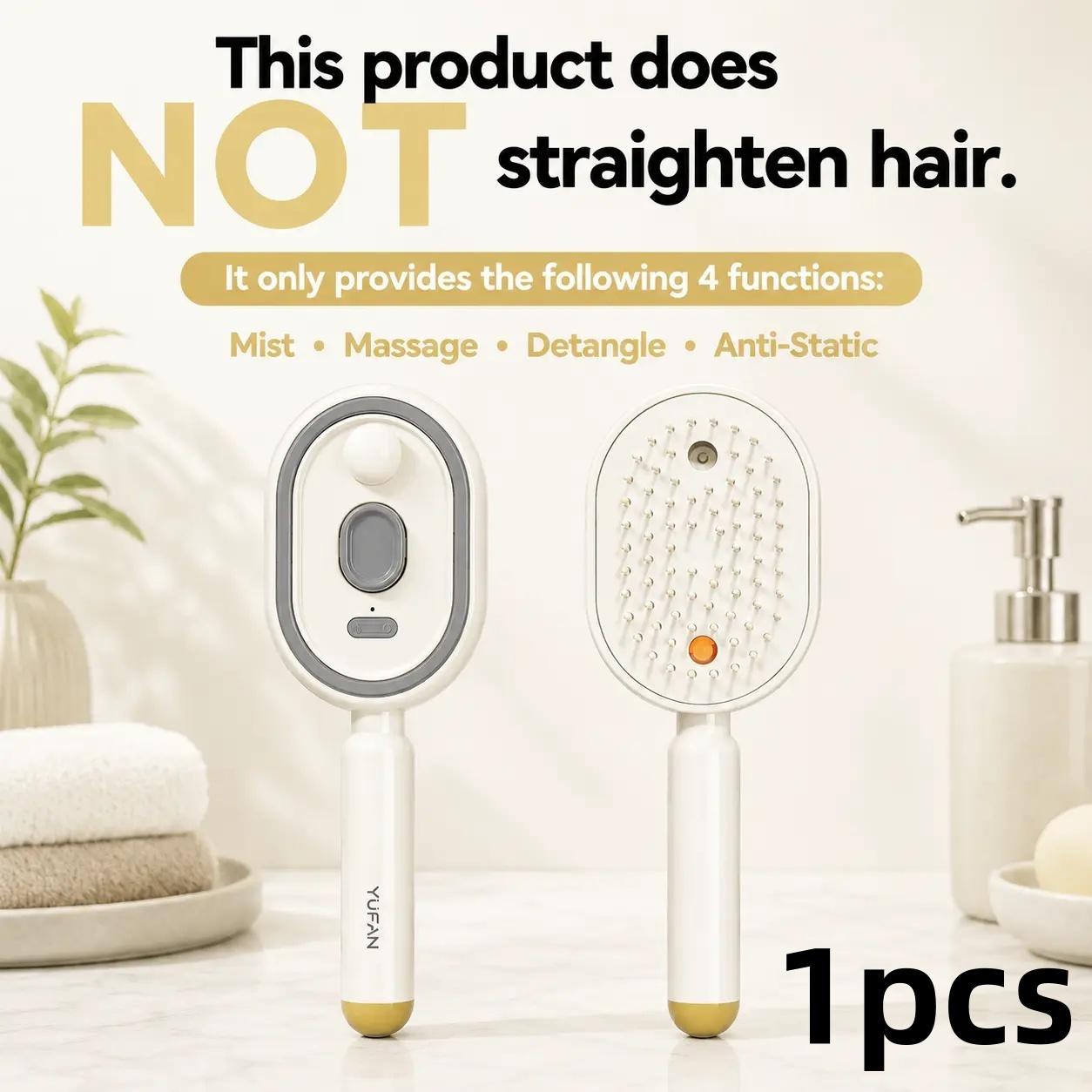 Electric spray air cushion massage comb, Anti tangle brush, self-cleaning, anti-tangling, anti-static, with a hairbrush attachment, combined with essential oil atomizing aromatherapy, it cares for hair and is a gift for ladies, Scalp Brush, Haircare Brush