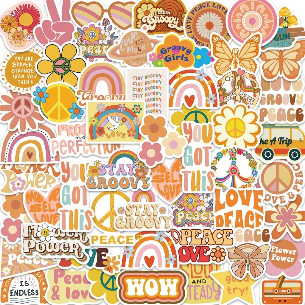 50 stickers pink yellow brown blue purple high-looking INS style spray-painted girl skateboard waterproof suitcase sports DIY laptop car